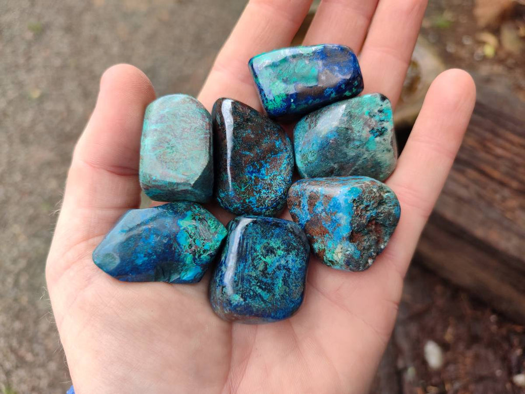 Polished Shattuckite Free Forms x 35 From Congo - Toprock Gemstones and Minerals 