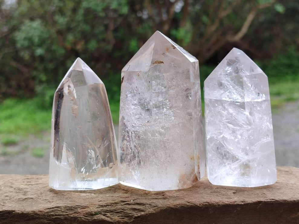 Polished Clear Quartz Crystals x 6 From Madagascar - Toprock Gemstones and Minerals 