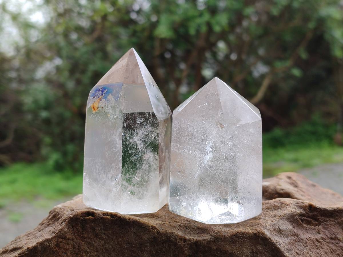 Polished Clear Quartz Crystals x 6 From Madagascar - Toprock Gemstones and Minerals 