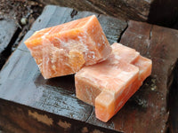Natural Sunset Orange Calcite Specimens x 6 From Spitzkop, Namibia
