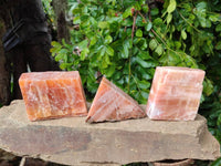 Natural Sunset Orange Calcite Specimens x 6 From Spitzkop, Namibia