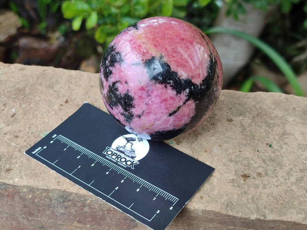 Polished Rhodonite Spheres x 3 From Ambindavato, Madagascar - Toprock Gemstones and Minerals 
