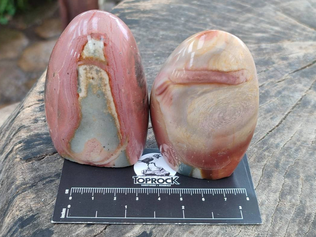 Polished Polychrome Jasper Standing Free Forms x 6 From NW Coast, Madagascar - Toprock Gemstones and Minerals 