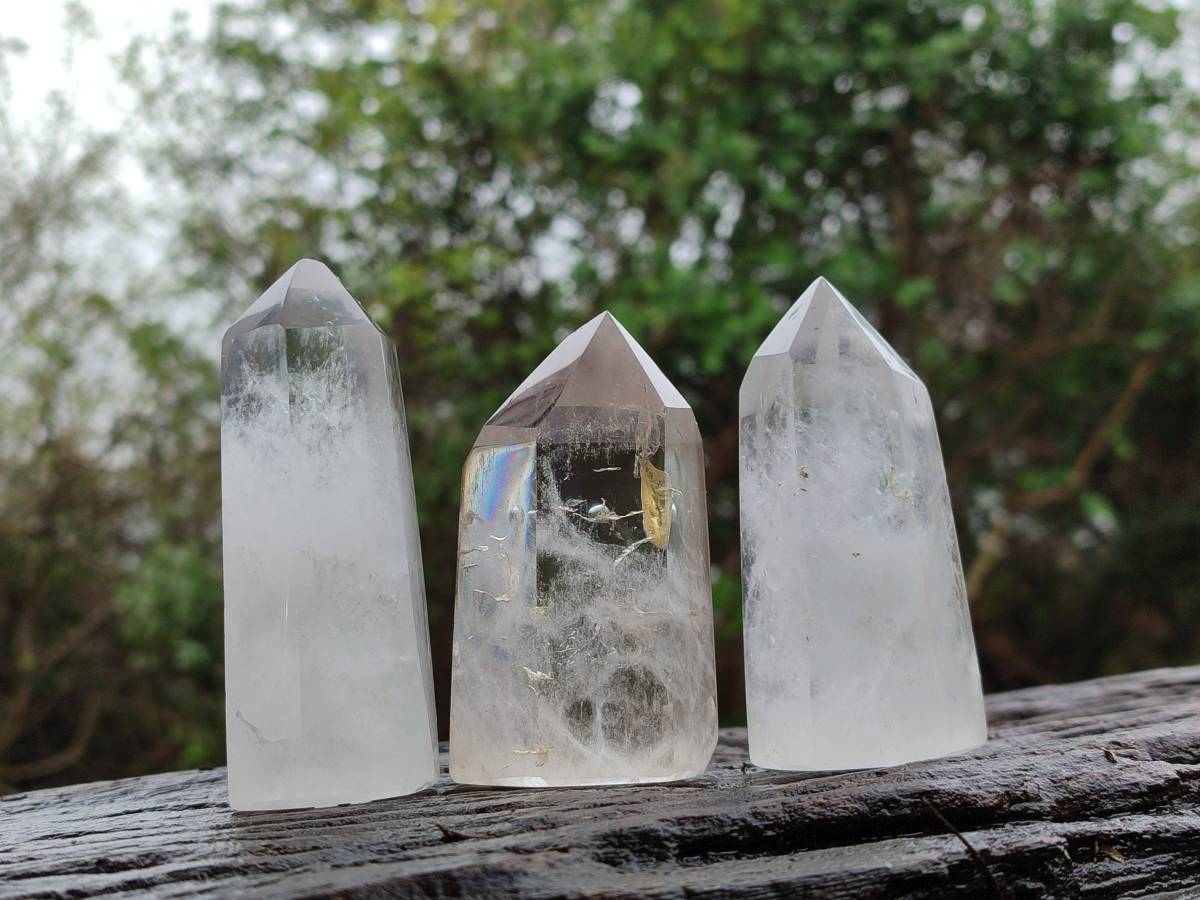 Polished Clear Quartz Crystals x 6 From Madagascar - Toprock Gemstones and Minerals 