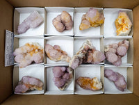 Natural Small Amethyst and Ametrine Spirit Quartz Clusters x 12 From South Africa
