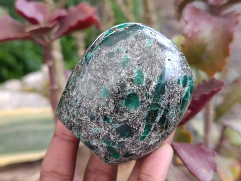 Polished Emerald Mica 'Mutokolite' Standing Free Forms x 4 From Mutoko, Zimbabwe - Toprock Gemstones and Minerals 