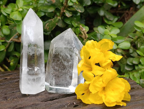 Polished Clear Quartz Crystals x 6 From Madagascar