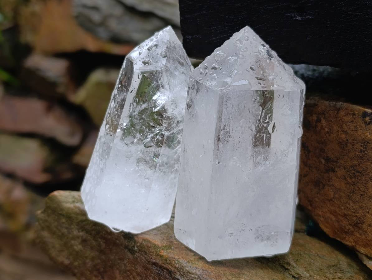 Polished Clear Quartz Crystals x 6 From Madagascar - Toprock Gemstones and Minerals 