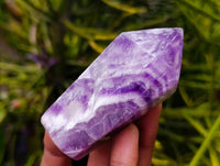 Polished Chevron Amethyst Points x 6 From Zambia