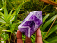 Polished Chevron Amethyst Points x 6 From Zambia