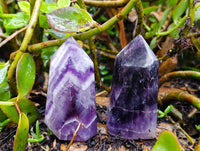 Polished Chevron Amethyst Points x 6 From Zambia