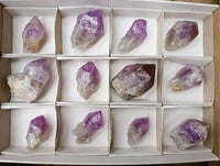 Natural Jacaranda Amethyst Quartz Crystals x 12 From Mumbwa, Zambia