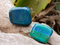 Polished Azurite And Flower Banded Malachite Free Forms x 70 From Congo