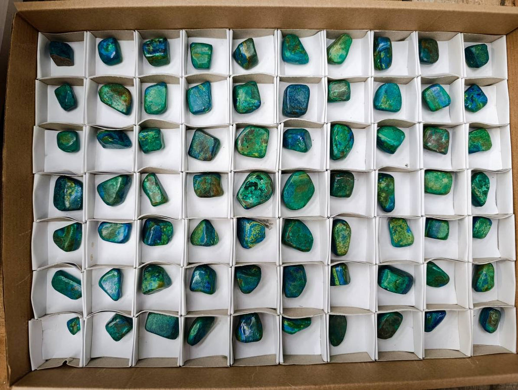 Polished Azurite And Flower Banded Malachite Free Forms x 70 From Congo - Toprock Gemstones and Minerals 