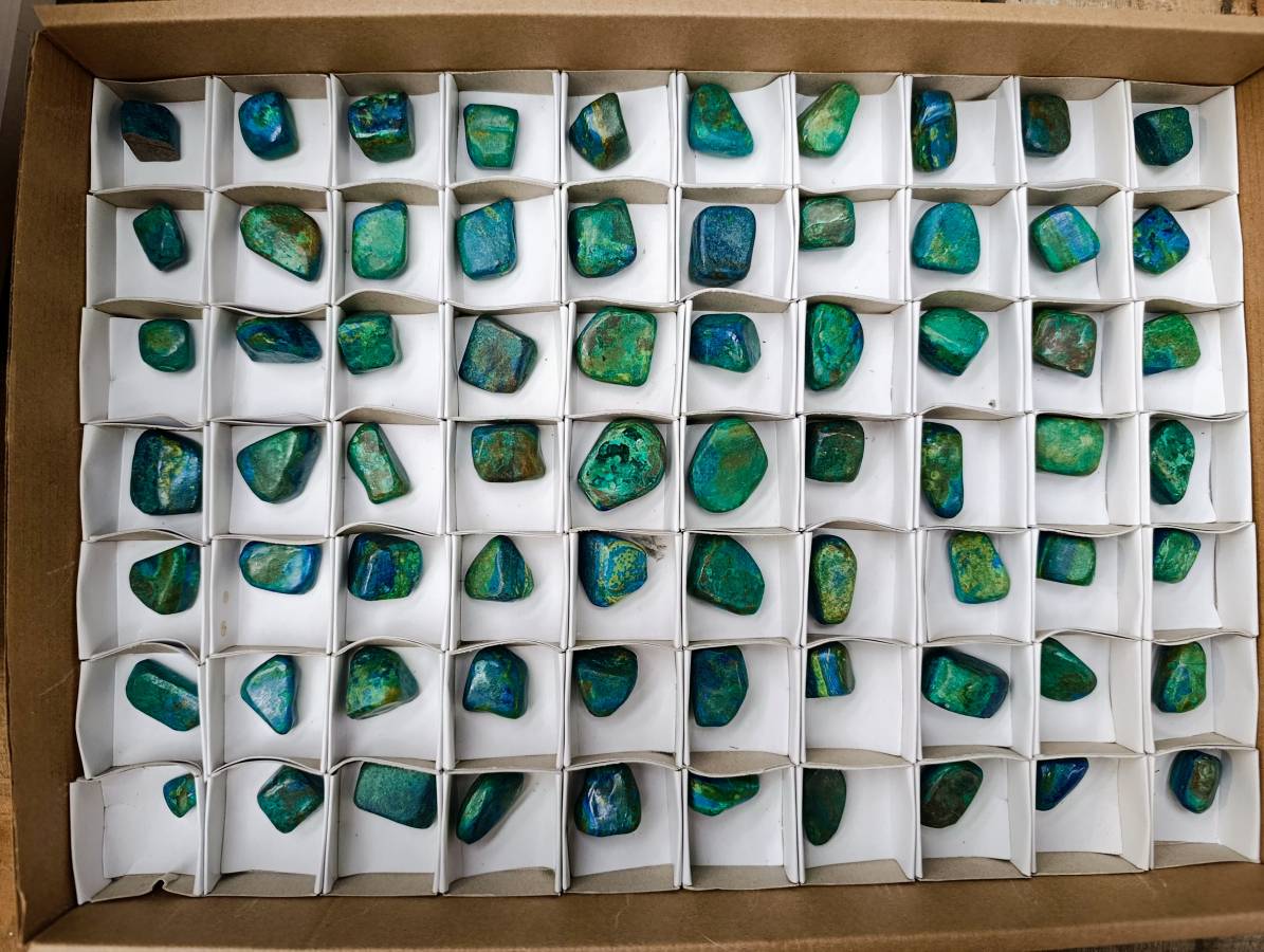 Polished Azurite And Flower Banded Malachite Free Forms x 70 From Congo - Toprock Gemstones and Minerals 