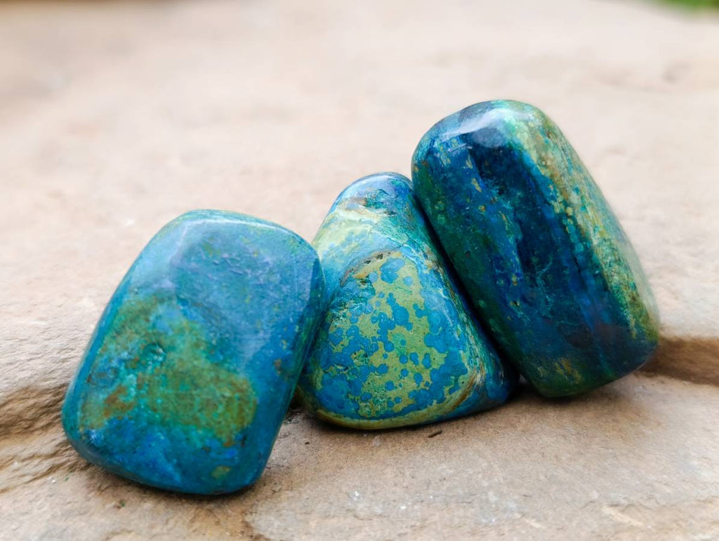 Polished Azurite And Flower Banded Malachite Free Forms x 70 From Congo - Toprock Gemstones and Minerals 