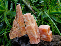 Natural Sunset Orange Calcite Specimens x 3 From Spitzkop, Namibia