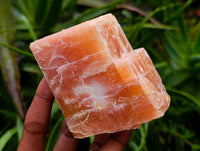 Natural Sunset Orange Calcite Specimens x 3 From Spitzkop, Namibia