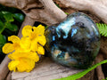 Polished Labradorite Hearts x 2 From Tulear, Madagascar - Toprock Gemstones and Minerals 