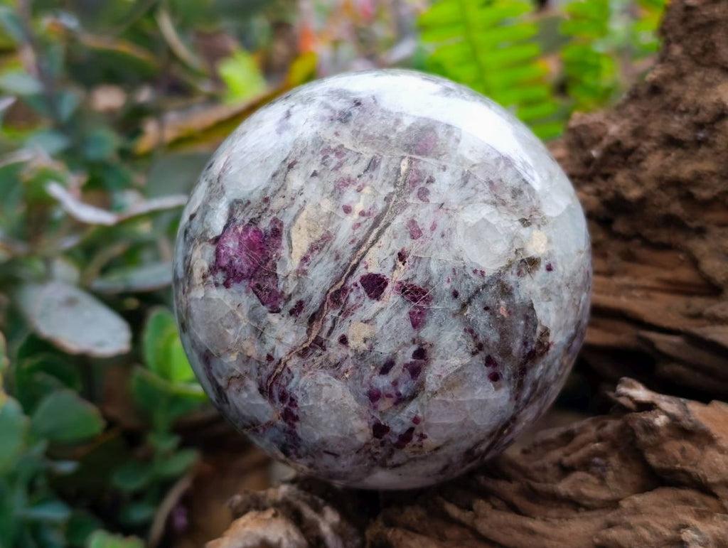Polished Mixed Selected Merlinite and Rubellite Spheres x 2 From Madagascar - Toprock Gemstones and Minerals 