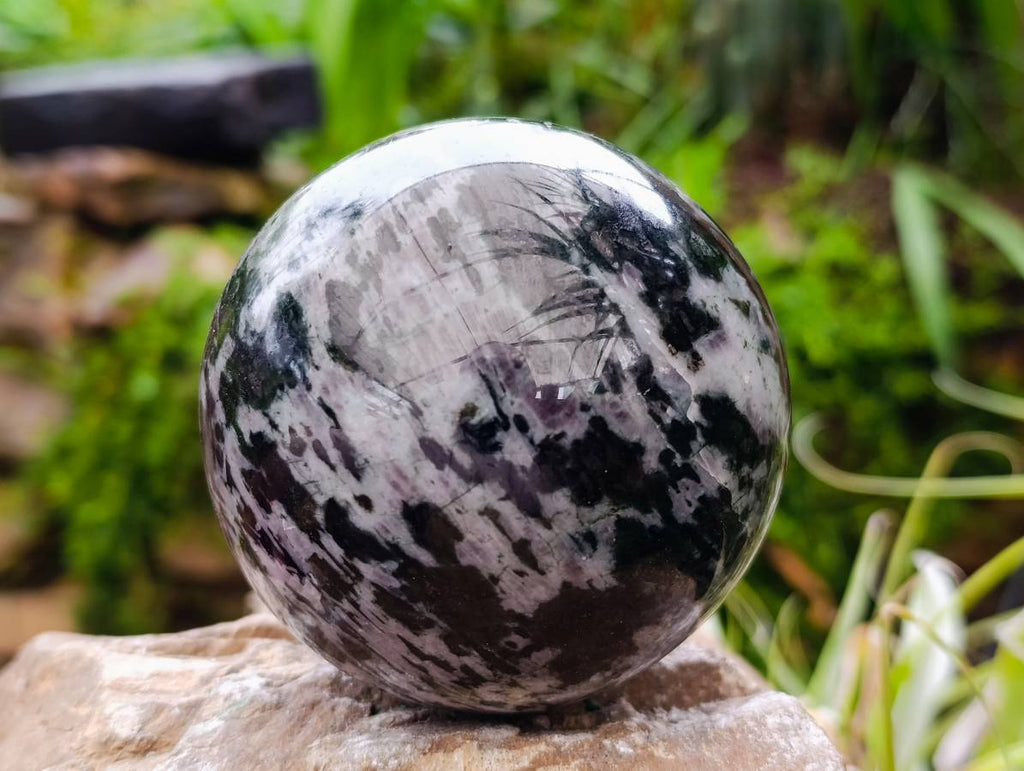 Polished Mixed Selected Merlinite and Rubellite Spheres x 2 From Madagascar - Toprock Gemstones and Minerals 