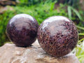 Polished Garnet Spheres x 2 From Mahajanga, Madagascar - Toprock Gemstones and Minerals 