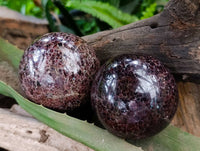 Polished Garnet Spheres x 2 From Mahajanga, Madagascar