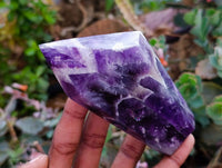 Polished Chevron Amethyst Points x 6 From Zambia