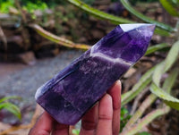 Polished Chevron Amethyst Points x 6 From Zambia