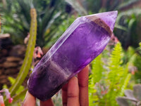 Polished Chevron Amethyst Points x 6 From Zambia