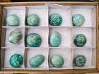 Polished Amazonite Palm Stones x 12  From Madagascar - Toprock Gemstones and Minerals 