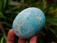 Polished Amazonite Palm Stones x 12  From Madagascar