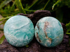 Polished Amazonite Palm Stones x 12  From Madagascar - Toprock Gemstones and Minerals 