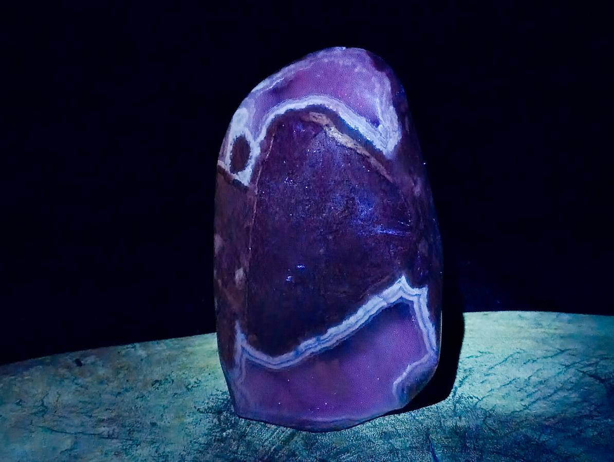 Polished Blue Lace Agate Standing Free Form x 1 From Nsanje, Malawi - Toprock Gemstones and Minerals 