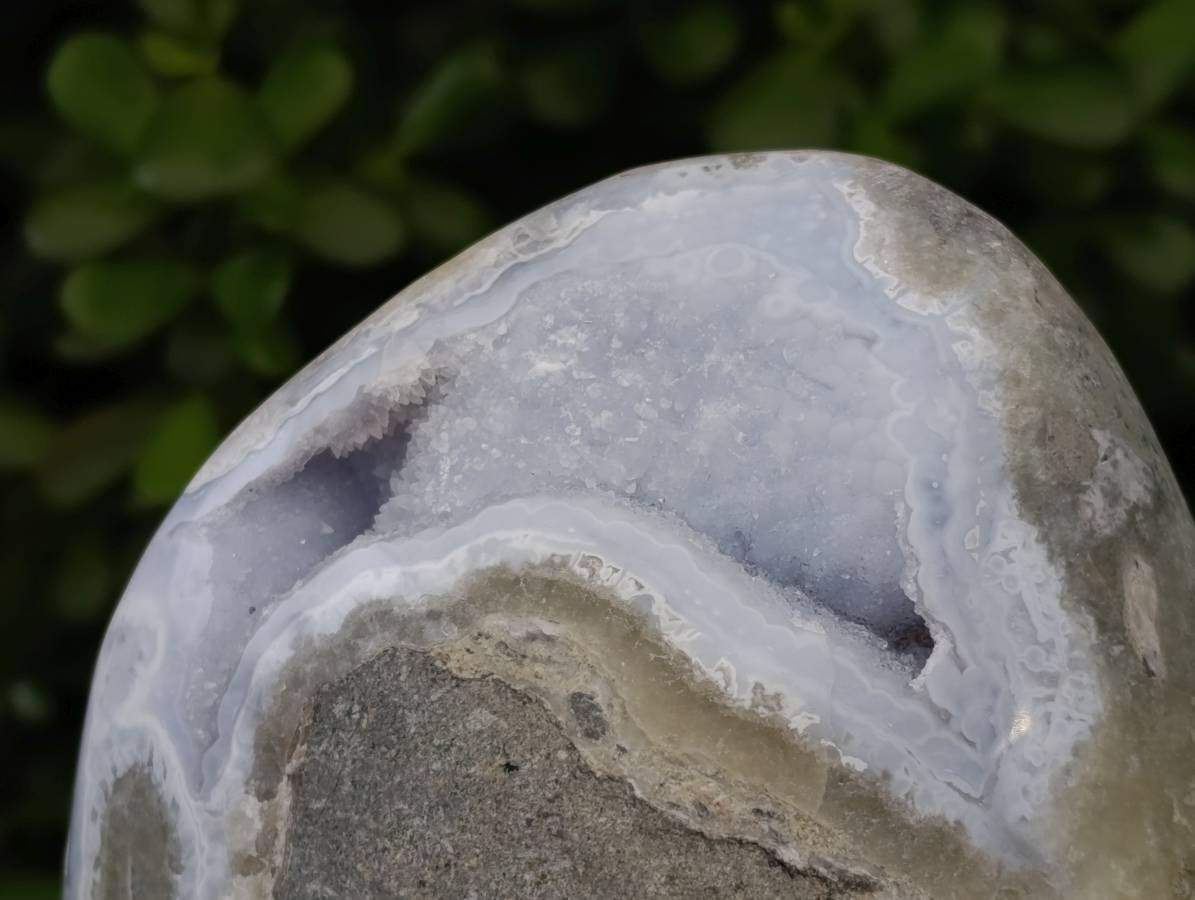 Polished Blue Lace Agate Standing Free Form x 1 From Nsanje, Malawi - Toprock Gemstones and Minerals 