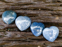 Polished Small Lazulite Hearts x 35 From Madagascar