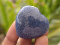 Polished Small Lazulite Hearts x 35 From Madagascar