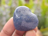 Polished Small Lazulite Hearts x 35 From Madagascar