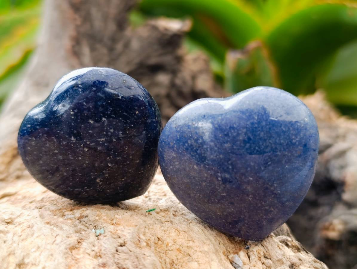 Polished Small Lazulite Hearts x 35 From Madagascar - Toprock Gemstones and Minerals 