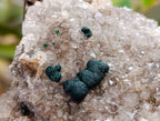 Natural Silky Ball Malachite and Drusy Quartz On Dolomite Matrix Specimens x 2 From Congo - Toprock Gemstones and Minerals 