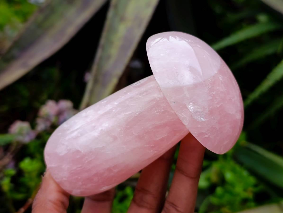 Polished Large Rose Quartz Mushrooms x 4 From Madagascar - Toprock Gemstones and Minerals 