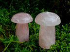 Polished Large Rose Quartz Mushrooms x 4 From Madagascar - Toprock Gemstones and Minerals 