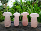 Polished Large Rose Quartz Mushrooms x 4 From Madagascar - Toprock Gemstones and Minerals 