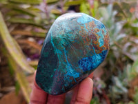 Polished Shattuckite Malachite and Bornite Free Forms x 6 From Kaokoveld, Namibia