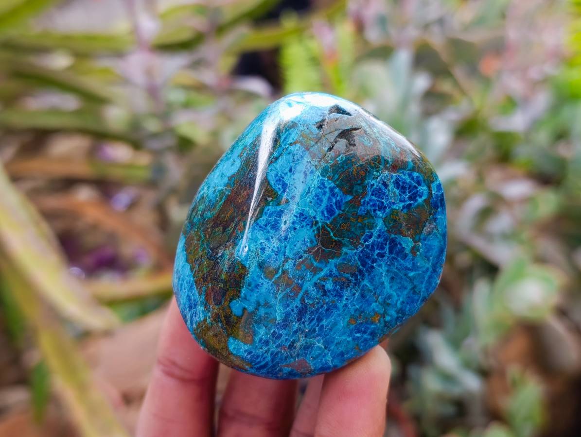 Polished Shattuckite Malachite and Bornite Free Forms x 6 From Kaokoveld, Namibia - Toprock Gemstones and Minerals 