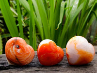 Polished Carnelian Agate Gemstone Hearts x 20 From Madagascar