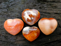 Polished Carnelian Agate Gemstone Hearts x 20 From Madagascar