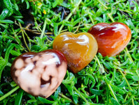Polished Carnelian Agate Gemstone Hearts x 20 From Madagascar