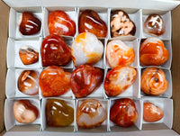 Polished Carnelian Agate Gemstone Hearts x 20 From Madagascar