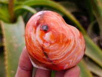 Polished Carnelian Agate Gemstone Hearts x 20 From Madagascar